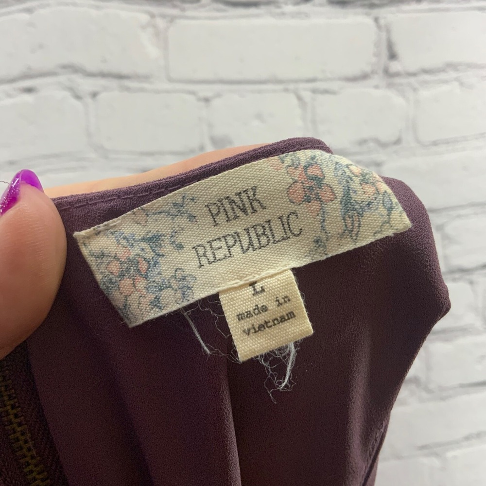 Pink Republic Dress Sz L Lavender Short Sleeveless Shift with Side Pockets - Picture 5 of 6
